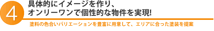 具体的にイメージを作り、オンリーワンで個性的な物件を実現