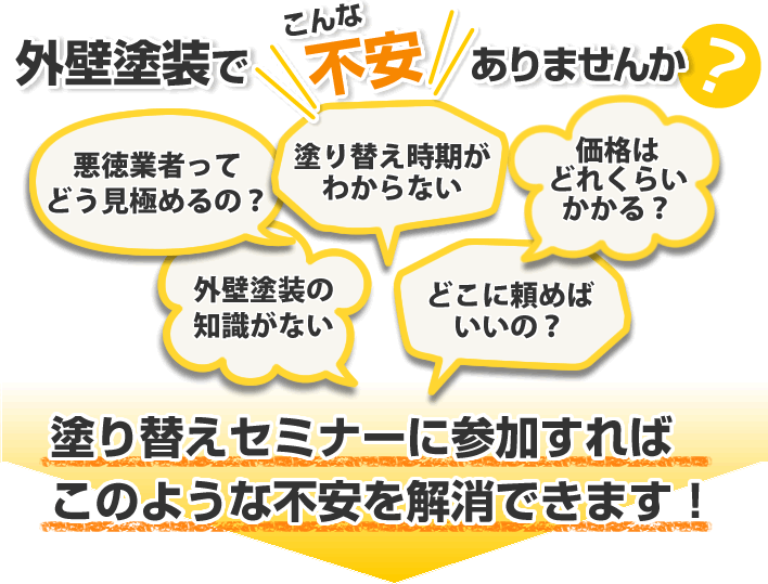 外壁塗装でこんな不安ありませんか？