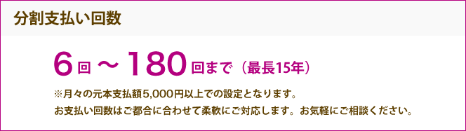 分割支払い回数