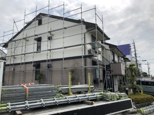 岐阜市高田にてｱﾊﾟｰﾄの屋根・外壁塗装